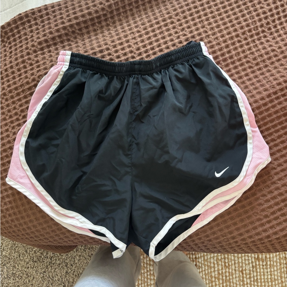 Nike Black and Pink Athletic Running Shorts